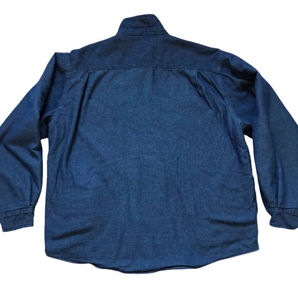 Wrangler Sherpa Lined Jacket Men's 2XL Faux Denim 100% Cotton Western Wear Chore - Picture 2 of 8